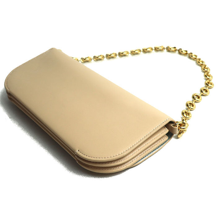 Loewe Goya Long Chain Clutch Beige