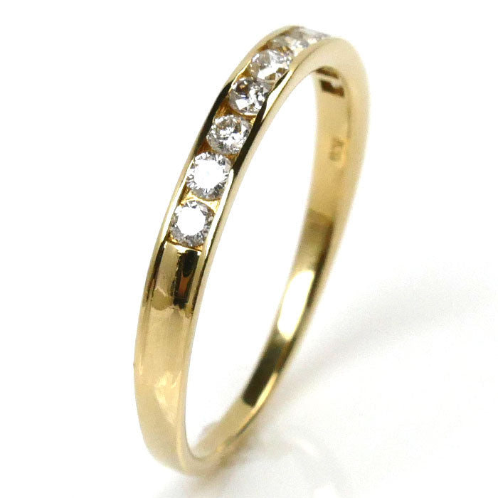 K18YG Yellow Gold Diamond Half Eternity Ring