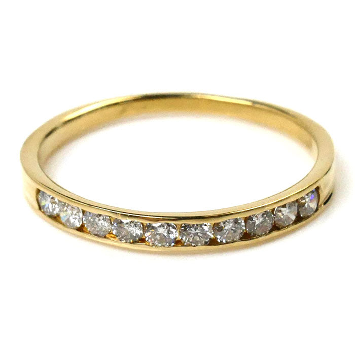 K18YG Yellow Gold Diamond Half Eternity Ring