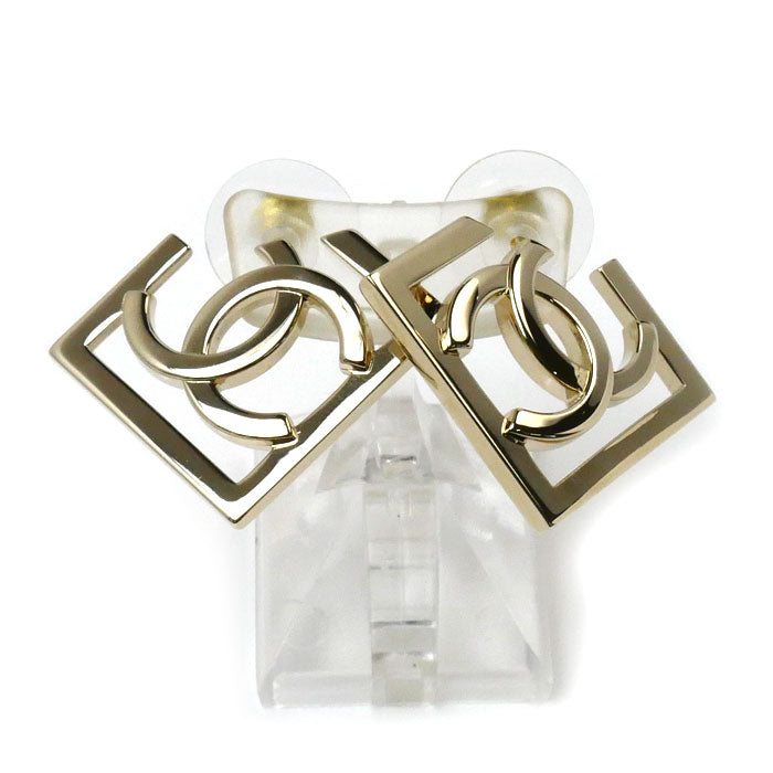 Chanel Metal Coco Mark Square Earrings ABB739