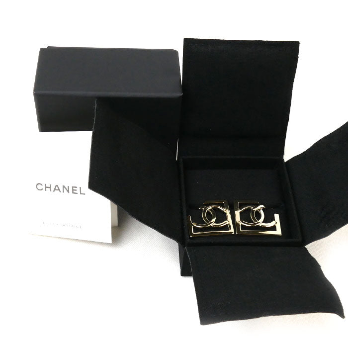 Chanel Metal Coco Mark Square Earrings ABB739