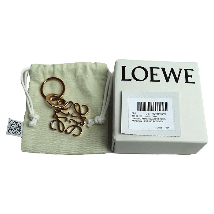 Loewe Anagram Keyring Keychain Rose Gold