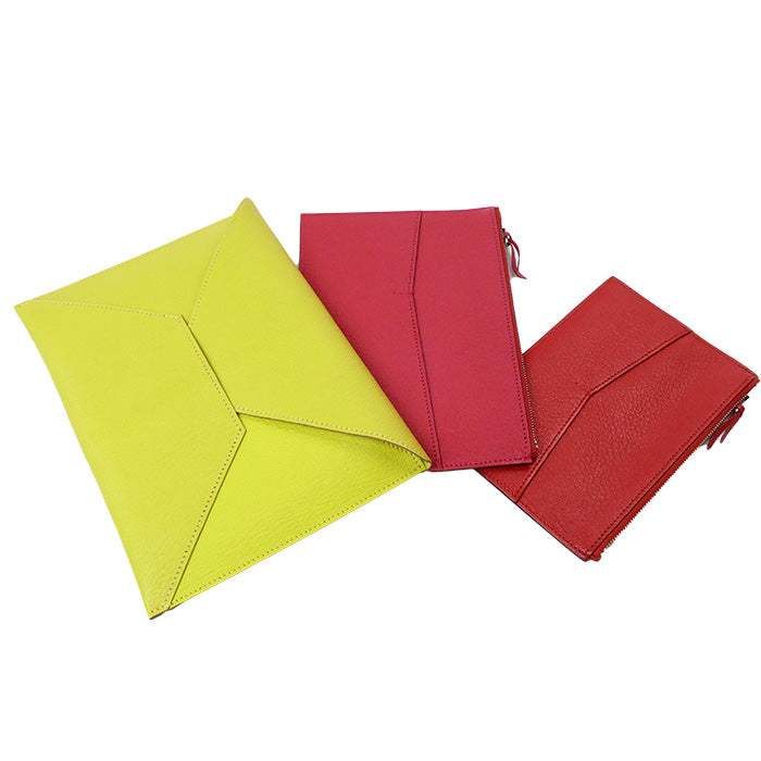 Hermes Trio Clutch Bag Yellow Pink Red