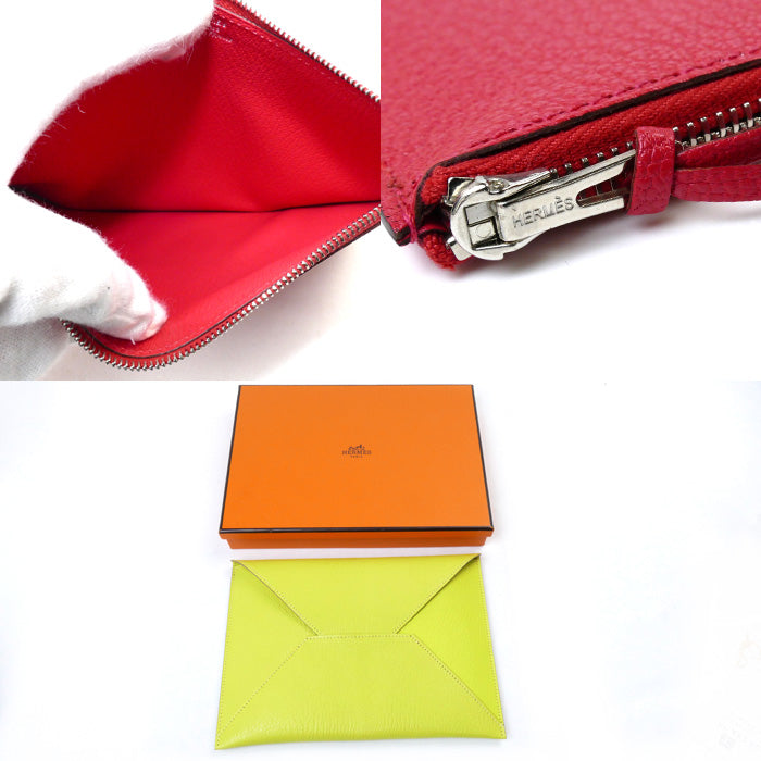 Hermes Trio Clutch Bag Yellow Pink Red