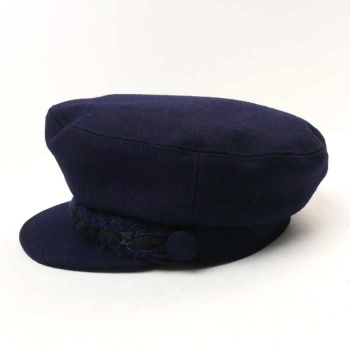 Chanel Wool Casquette Hat Navy