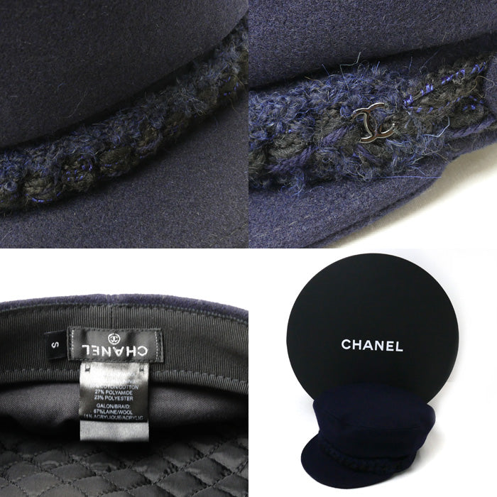 Chanel Wool Casquette Hat Navy