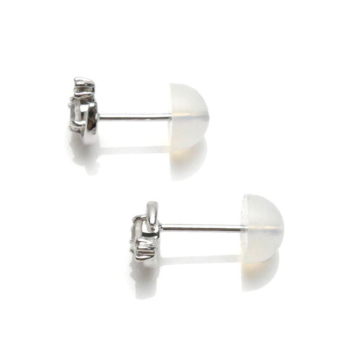 K18WG White Gold Moonstone Earrings