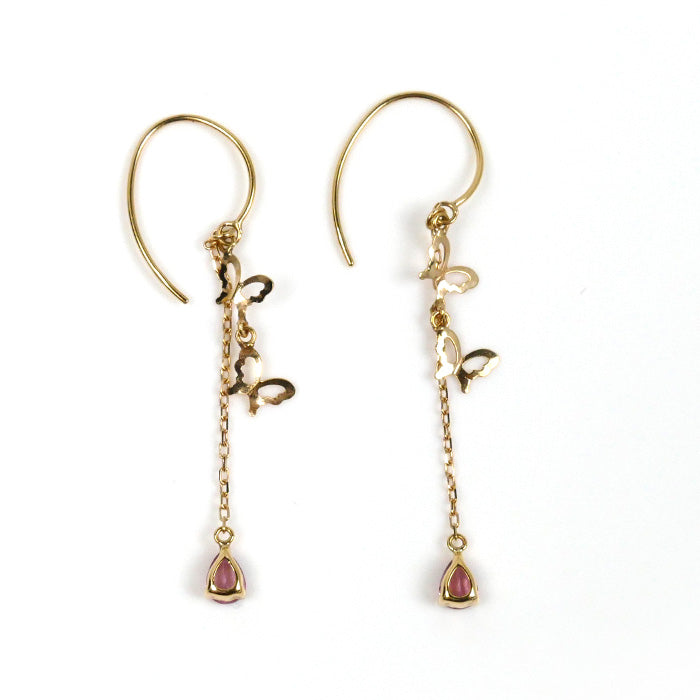 K18YG Yellow Gold Butterfly Earrings