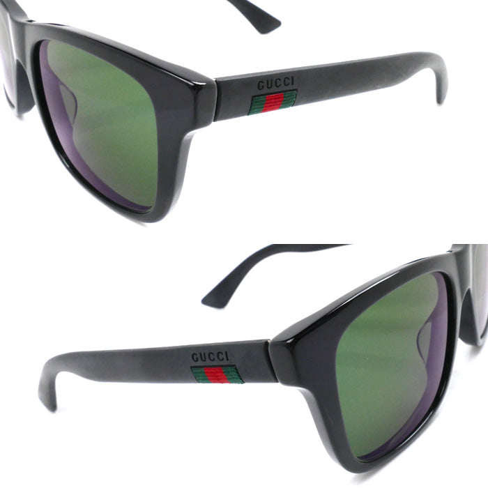 Gucci Sunglasses Black Green GG0008SA Unisex