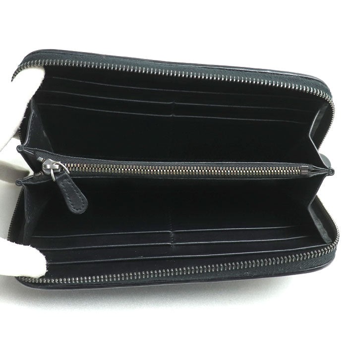 Bottega Veneta Intrecciato Zip Wallet Black