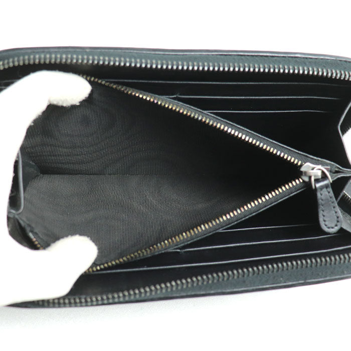 Bottega Veneta Intrecciato Zip Wallet Black