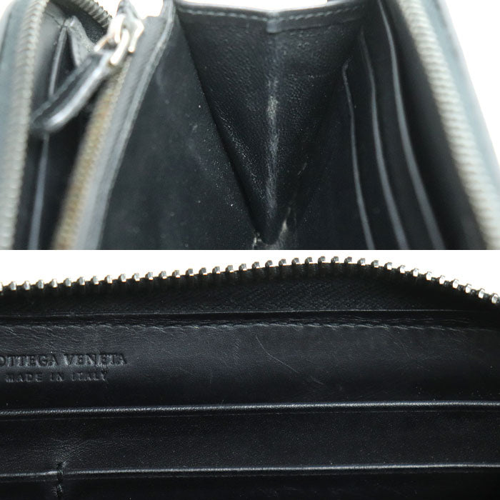 Bottega Veneta Intrecciato Zip Wallet Black