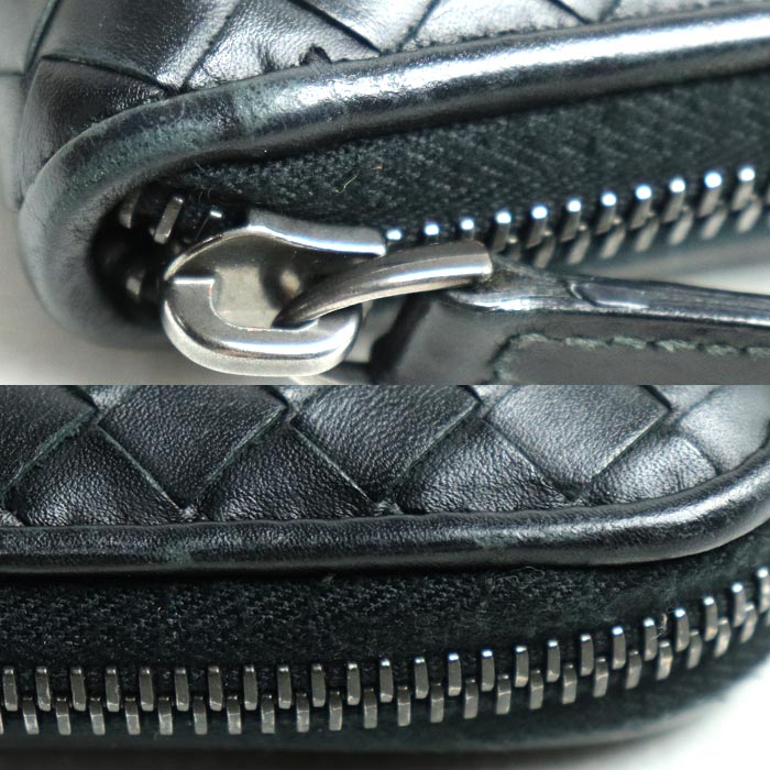 Bottega Veneta Intrecciato Zip Wallet Black