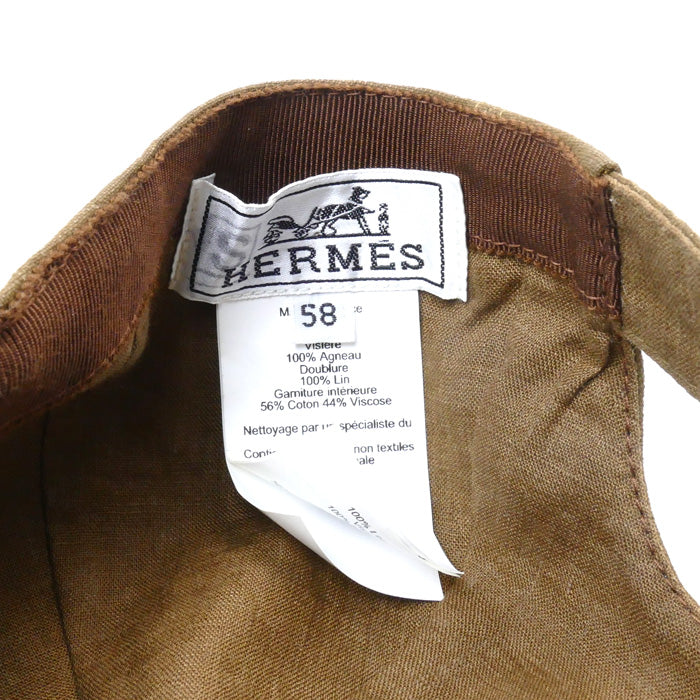 Hermes H Logo Cap Brown Unisex