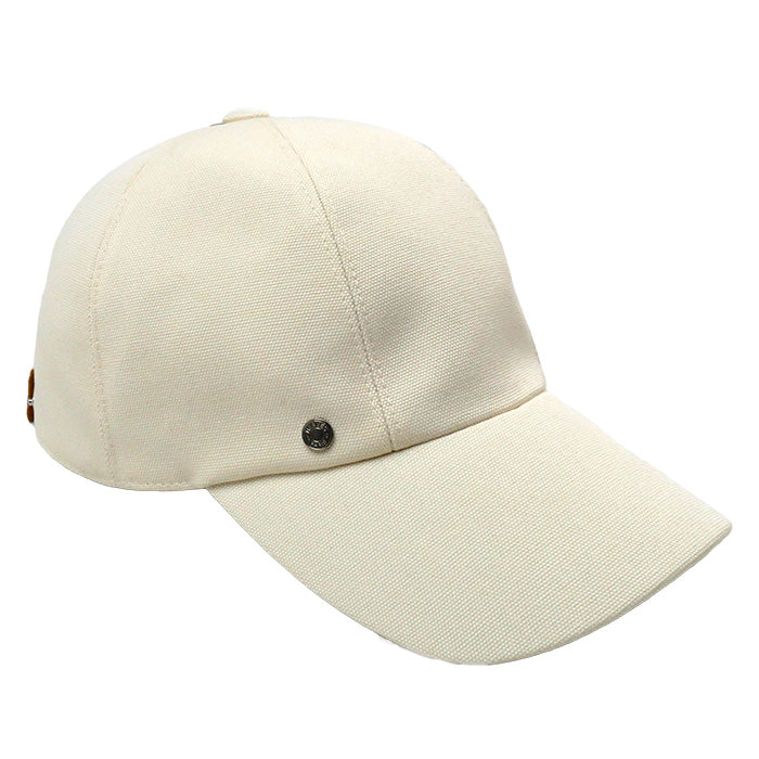 Hermes Button Logo Cap Unisex White