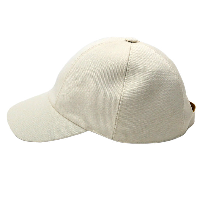 Hermes Button Logo Cap Unisex White