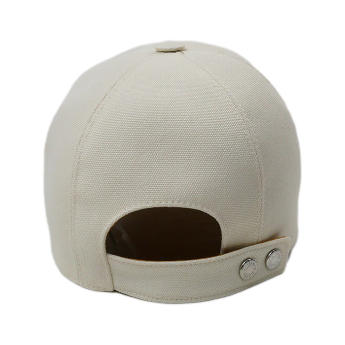 Hermes Button Logo Cap Unisex White