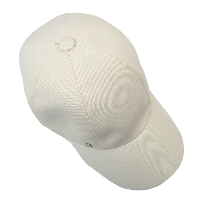 Hermes Button Logo Cap Unisex White