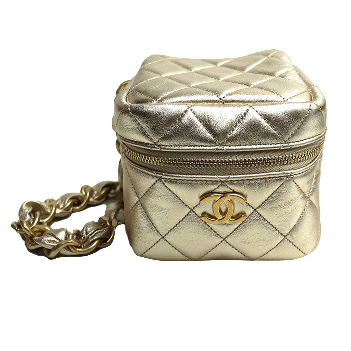 Chanel Matelasse Chain Clutch Bag Gold