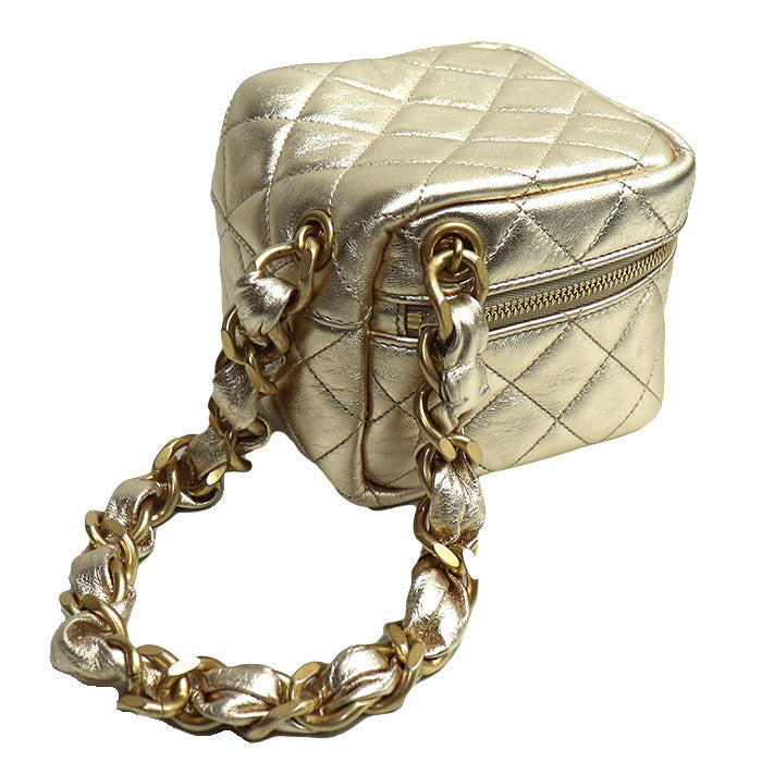 Chanel Matelasse Chain Clutch Bag Gold