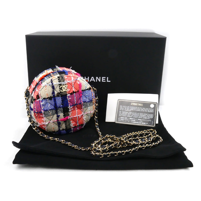 Chanel Tweed Round Mini Classic Shoulder Bag