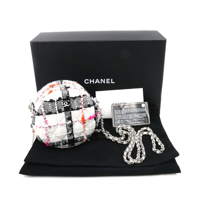 Chanel Tweed Round Mini Classic Chain Shoulder Bag AP0245