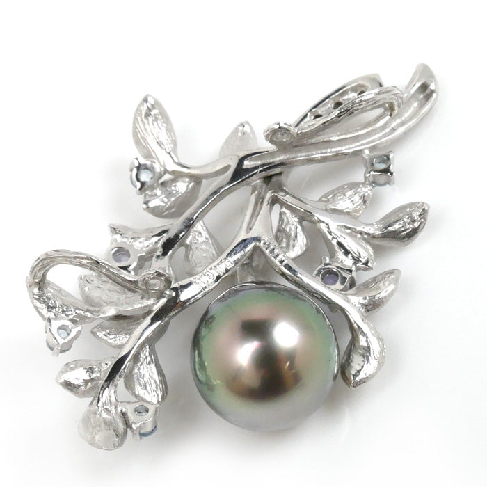 K18WG White Gold Pearl Pendant Top