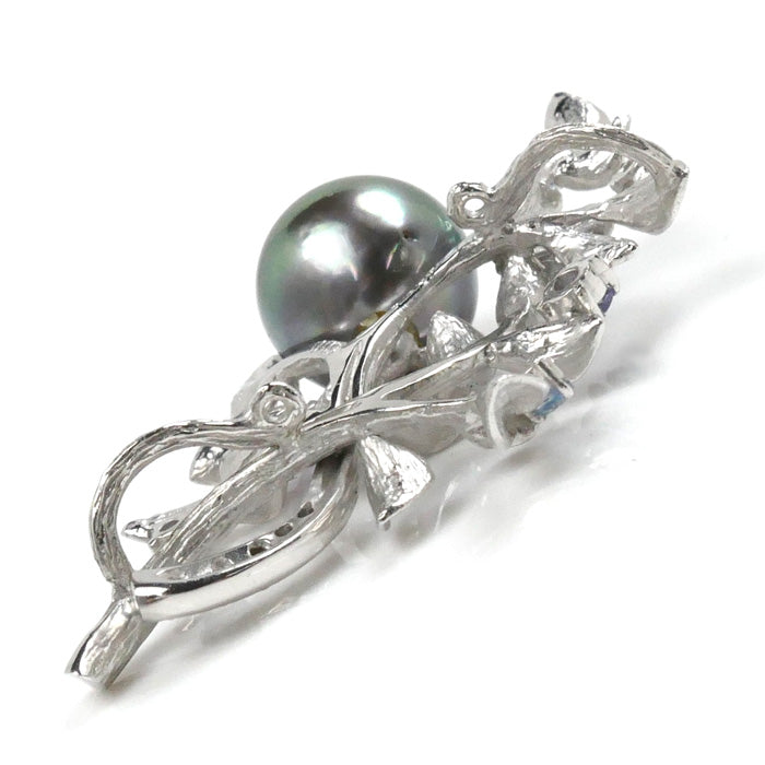 K18WG White Gold Pearl Pendant Top