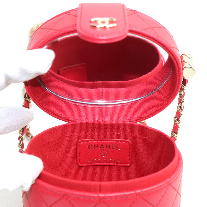 Chanel Matelasse Small Vanity Shoulder Bag Red