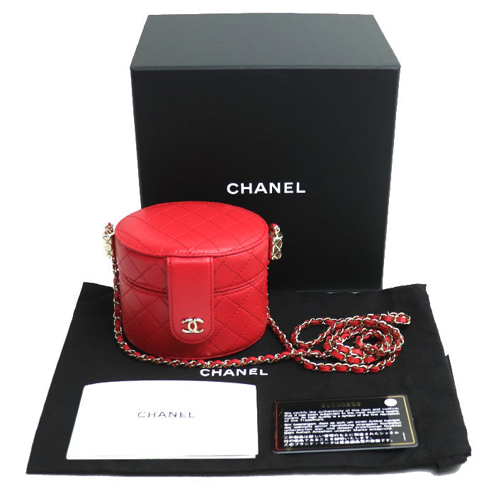 Chanel Matelasse Small Vanity Shoulder Bag Red