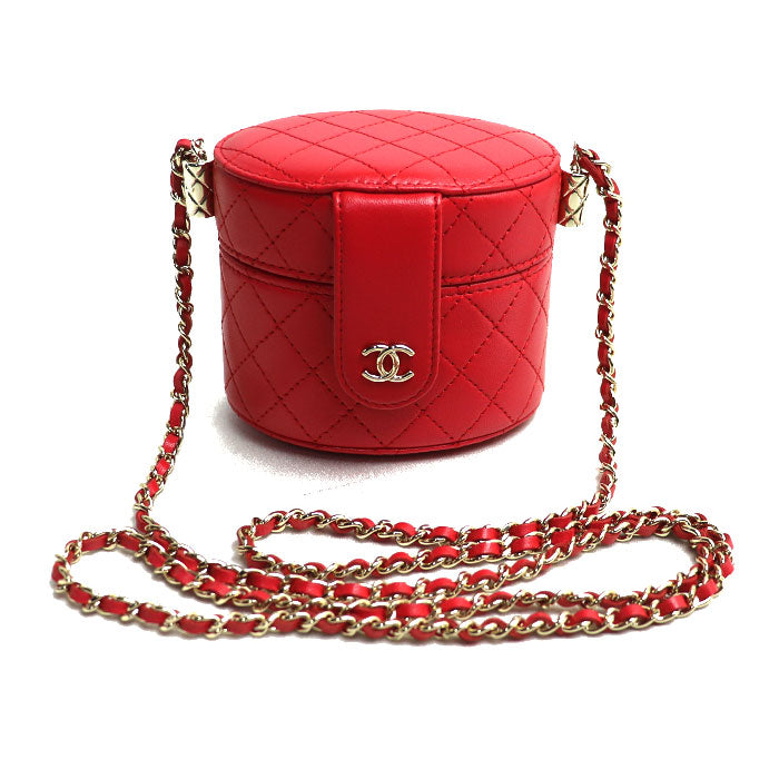 Chanel Matelasse Small Vanity Shoulder Bag Red