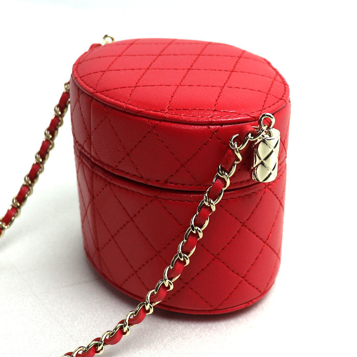 Chanel Matelasse Small Vanity Shoulder Bag Red