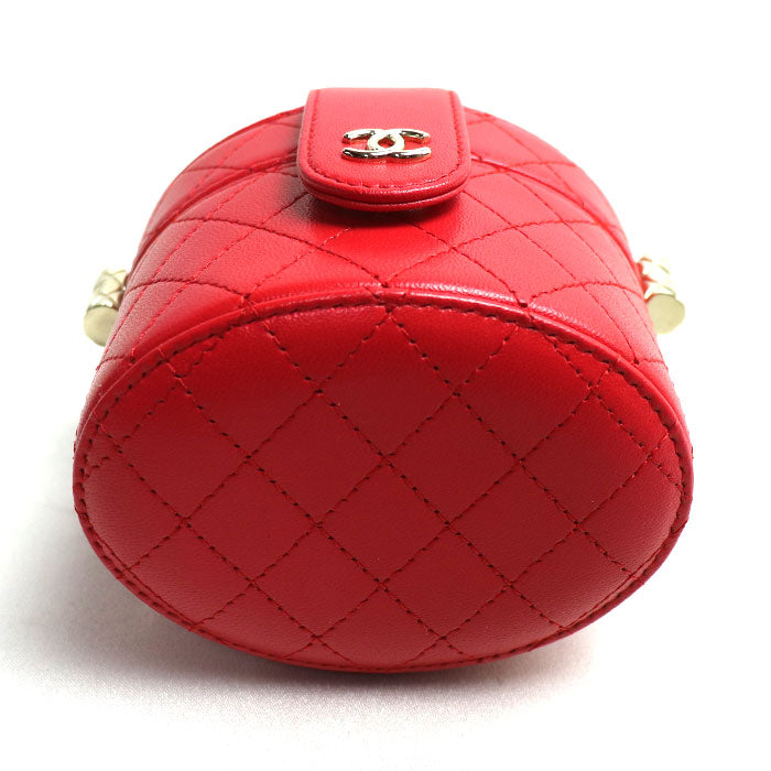 Chanel Matelasse Small Vanity Shoulder Bag Red