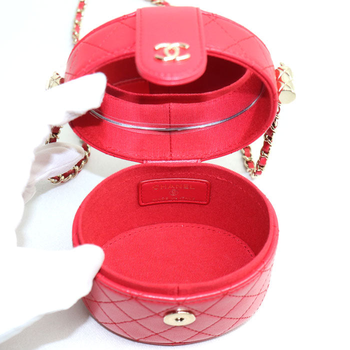 Chanel Matelasse Small Vanity Shoulder Bag Red