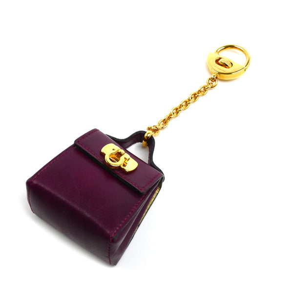 Salvatore Ferragamo Gancini Leather Keyring