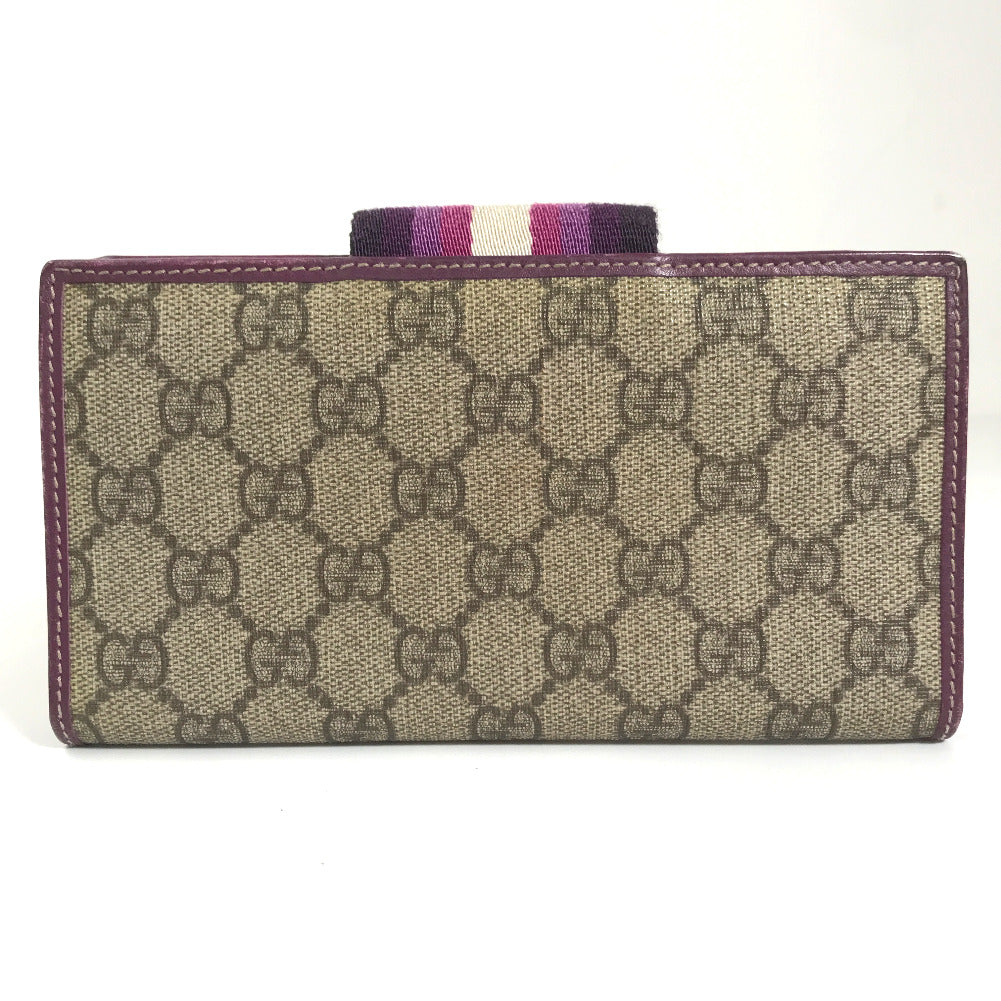 Gucci GG Supreme Web Flap Wallet Canvas Long Wallet 181668 in Good Condition