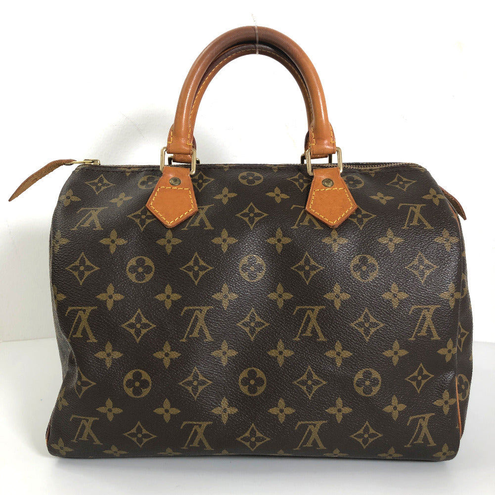 Louis Vuitton Womens Speedy 30 Monogram Canvas Tote Handbag Brown M41526