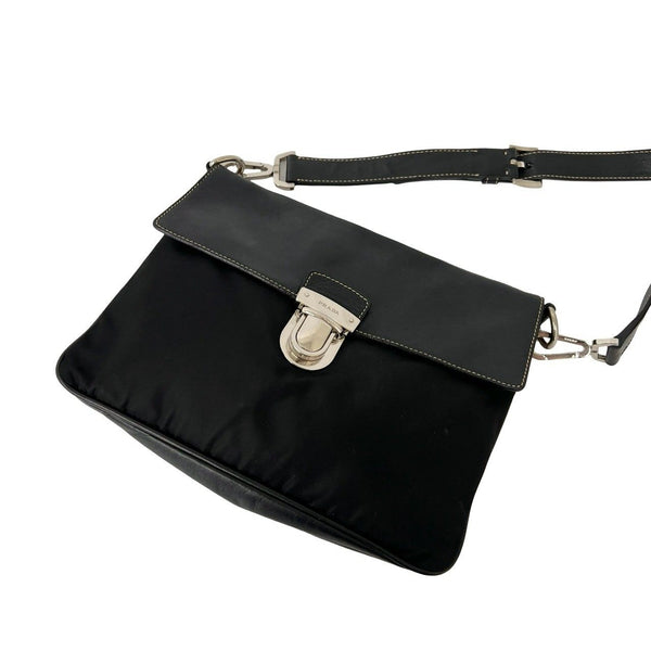 Prada Nylon Leather Shoulder Bag