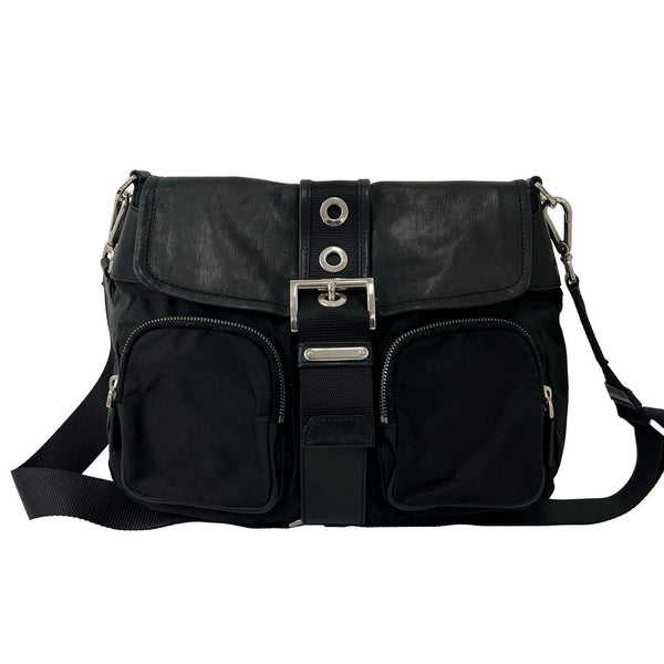 PRADA Tessuto Leather Shoulder Bag