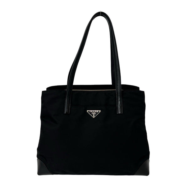 PRADA Tessuto Nylon Leather Tote Bag