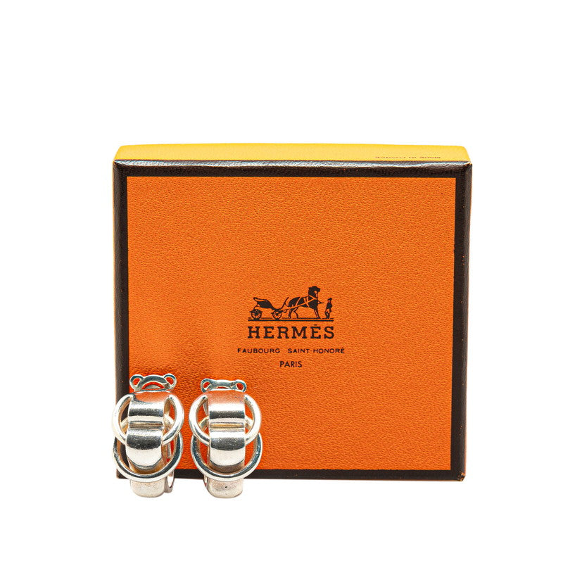 Hermes SV925 Silver Deux Anneaux Earrings in Very Good Condition