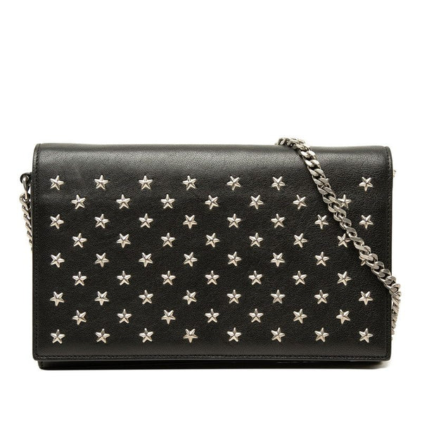 Saint Laurent Star Studs Leather Chain Wallet