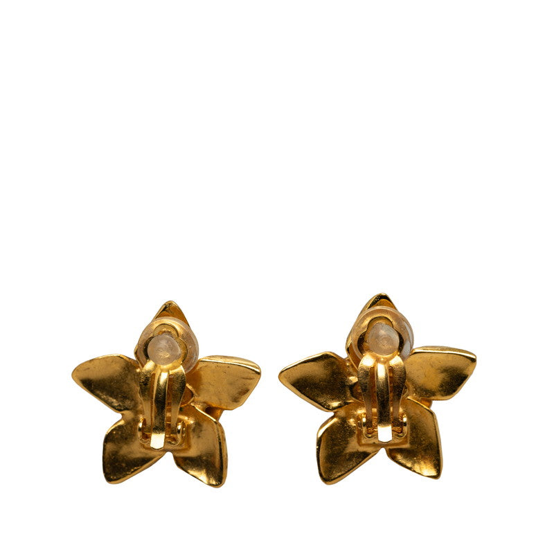 Chanel Vintage Coco Mark Flower Motif Clip-On Earrings in Very Good Condition