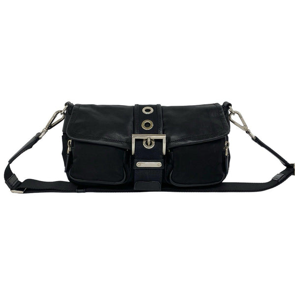 Prada Tessuto Nylon Leather Shoulder Bag
