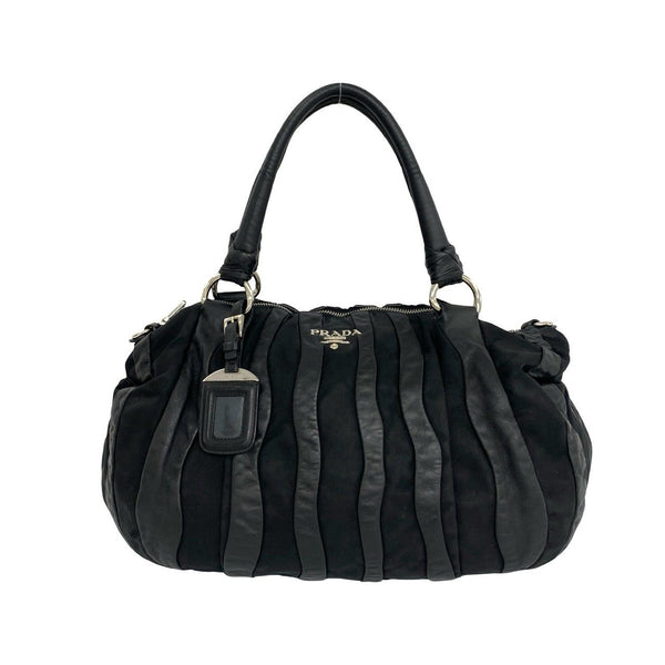 Prada Tessuto Nylon Leather Tote Bag