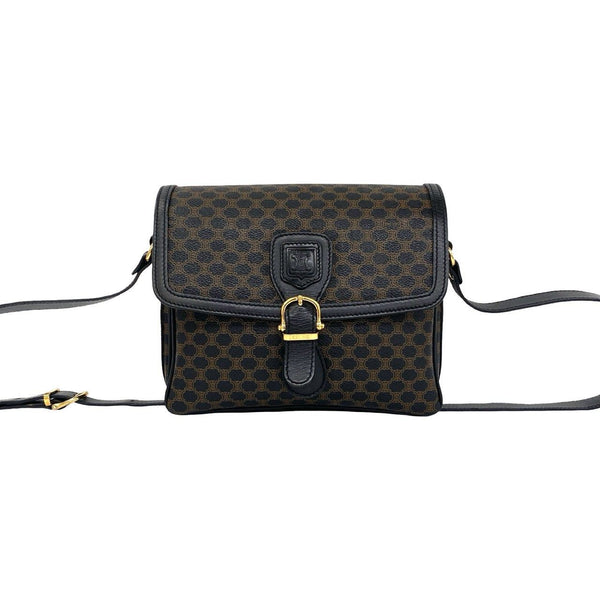 Celine Macadam Triomphe Leather PVC Shoulder Bag