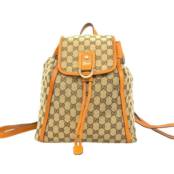 Gucci GG Canvas Leather Backpack