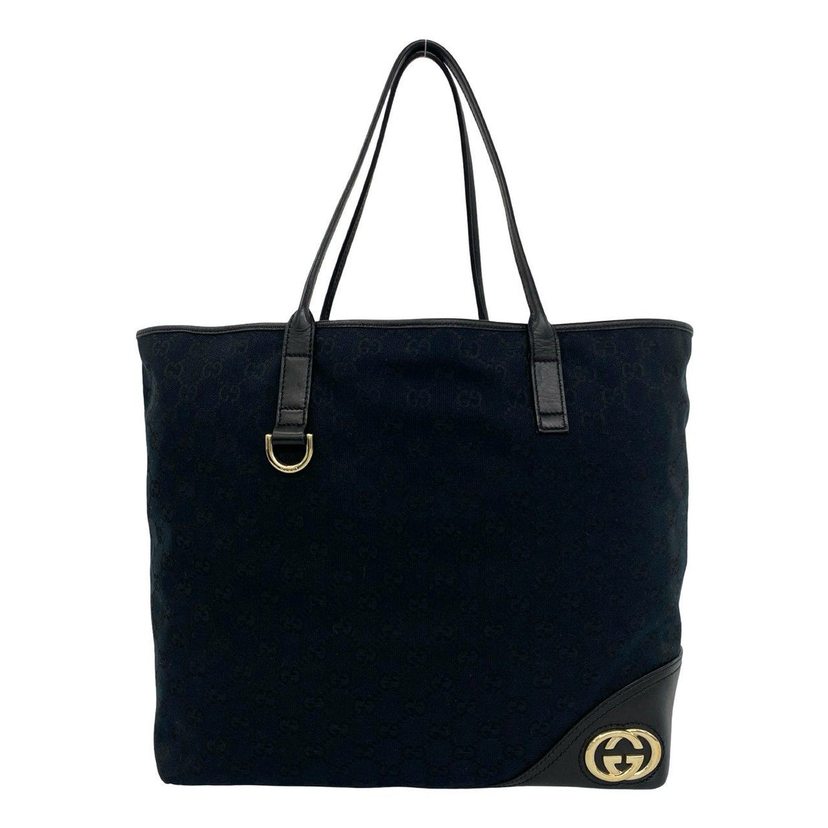 Gucci GG Interlocking G Leather Canvas Tote Bag