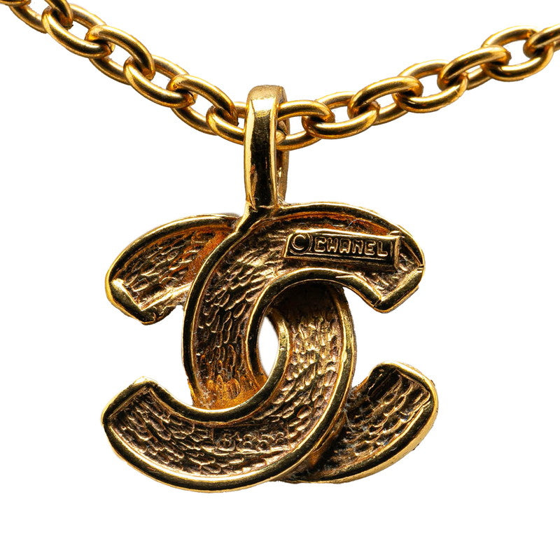 Chanel Matelasse Coco Mark Necklace Gold