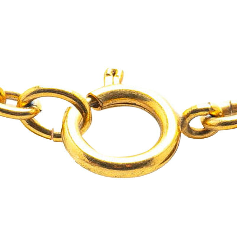 Chanel Matelasse Coco Mark Necklace Gold